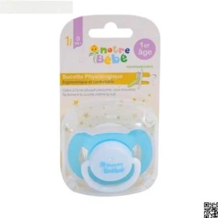 NOTRE BEBE SUCETTE RONDE 1ER AGE BLEU REF NB023